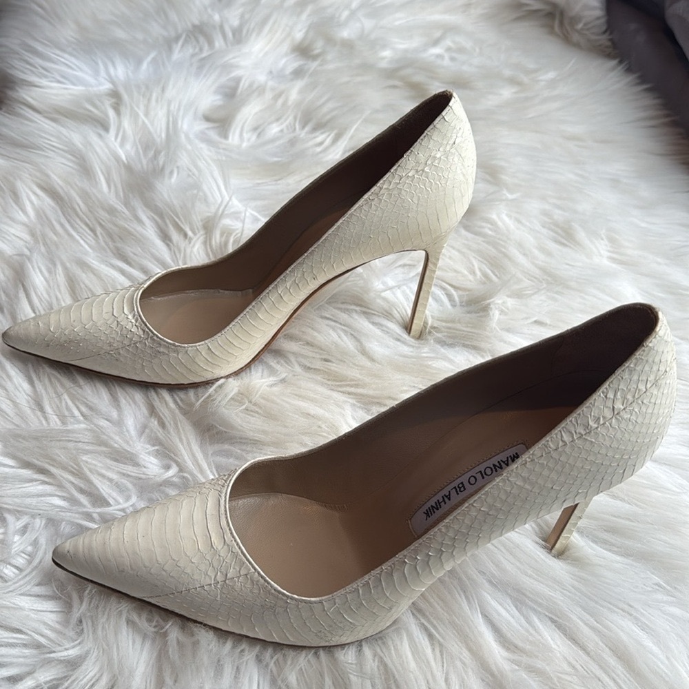 Manolo Blahnik Bb 105 Python Pumps Stiletto Heels… - image 4
